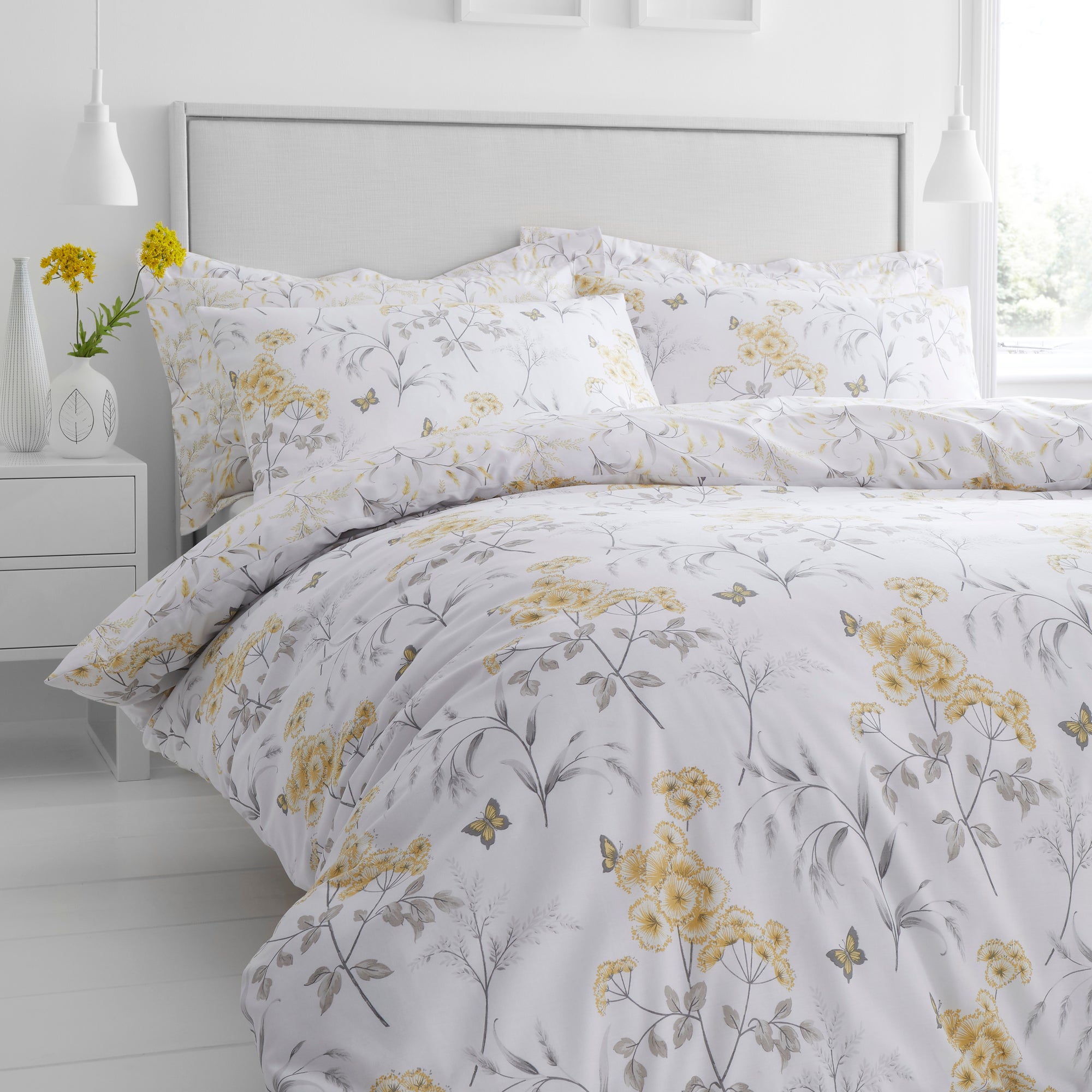 Maria Ochre Floral Oxford Pillowcase | Dunelm