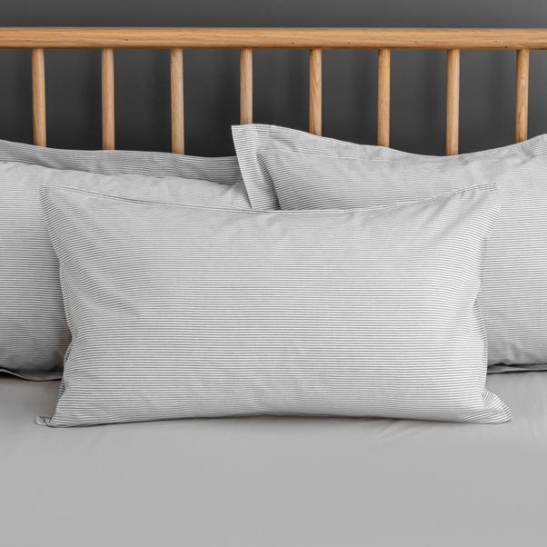 Riviera Grey Stripe 100 Cotton Duvet Cover And Pillowcase Set Dunelm Riviera Grey Stripe 100 Cotton Duvet, Grey And White Striped Single Bedding