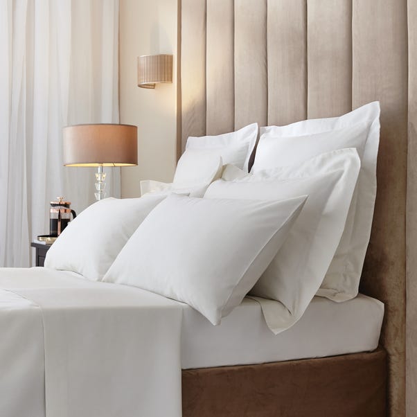 Cotton Cream Highams Luxurious Plain Housewife Single Pillowcase 48 x 76 cm 