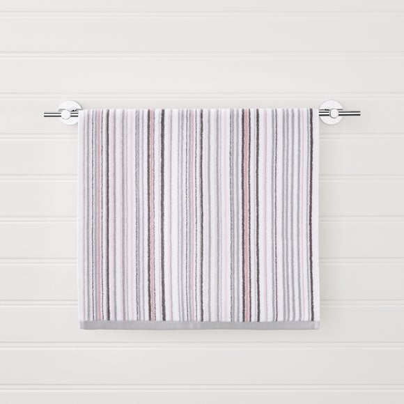 Heavenly Hummingbird Blush Stripe Towel Dunelm