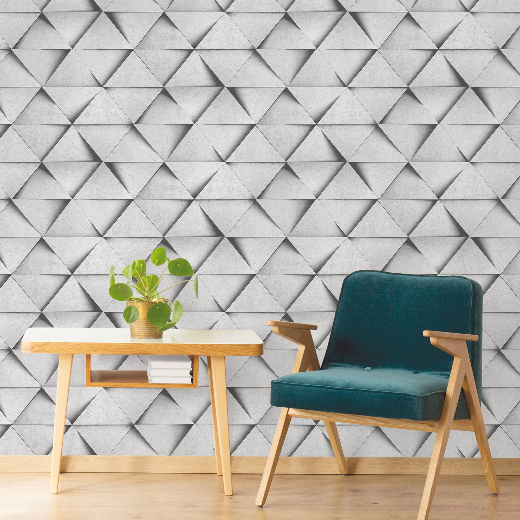 Dimensions Silver Triangle 3D Wallpaper | Dunelm