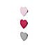 Loveable Hearts 3 Pack Wall Hooks Pink