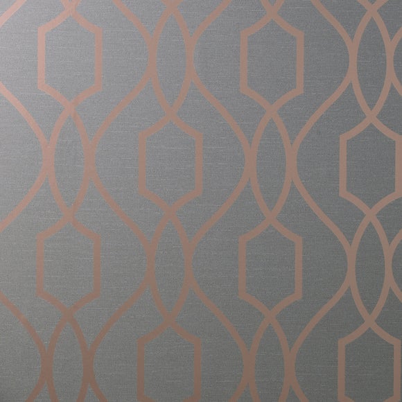 Apex Trellis Sidewall Wallpaper Copper Dunelm