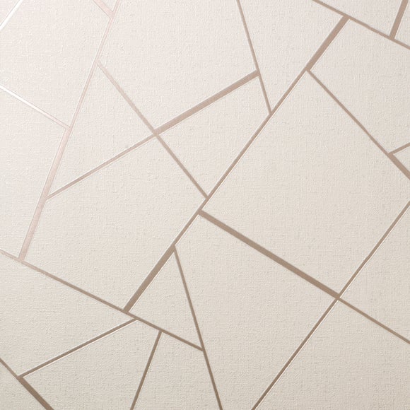 Quartz Fractal Rose Gold Wallpaper Dunelm