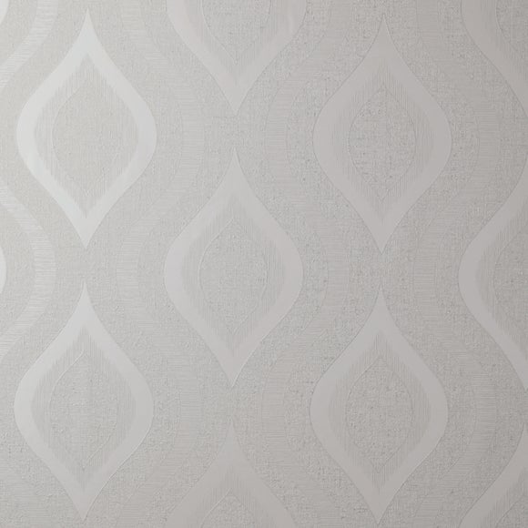 Quartz Geo Silver Wallpaper Dunelm