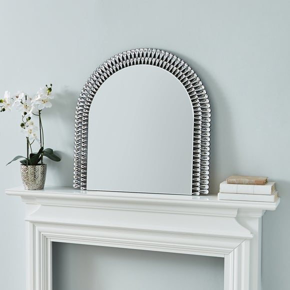 Glam Gem Edge Over Mantle Mirror 70cm Dunelm
