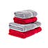 Red & Silver Egyptian Cotton 4 Piece Towel Bale