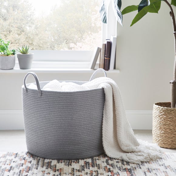 Large Grey Rope Basket Dunelm