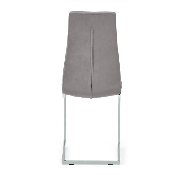 Jamison Set of 2 Dining Chairs Light Grey Velvet Dunelm