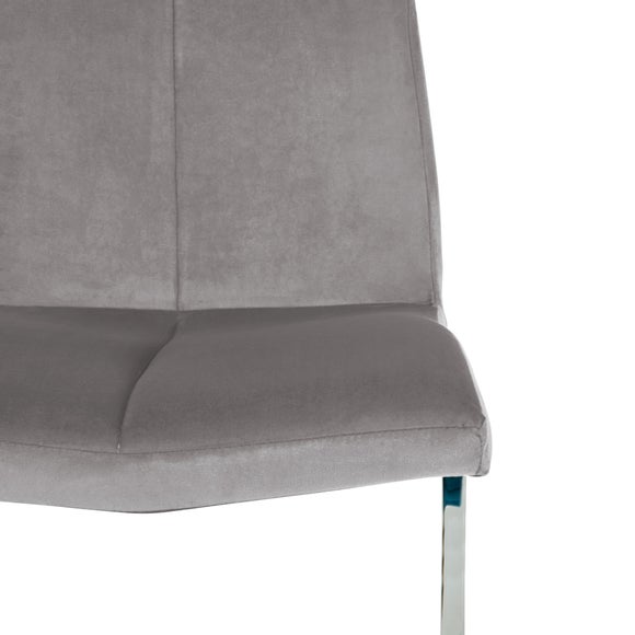 Jamison Set of 2 Dining Chairs Light Grey Velvet Dunelm
