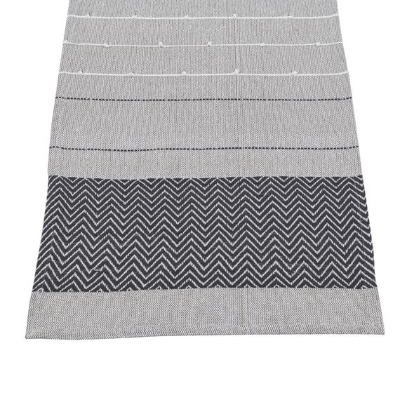 Global Bands Grey 100 Cotton Table Runner Dunelm
