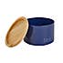 Set of 3 Navy Metal Stacking Canisters Navy