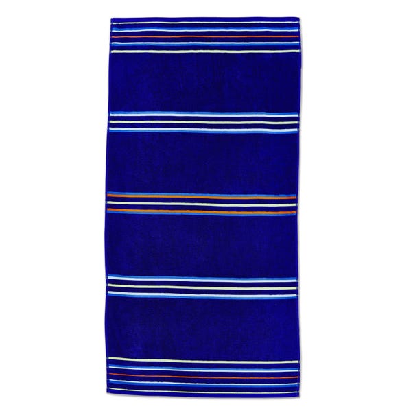 Catherine Lansfield Rainbow Blue and Navy Beach Towel Twin Pack | Dunelm