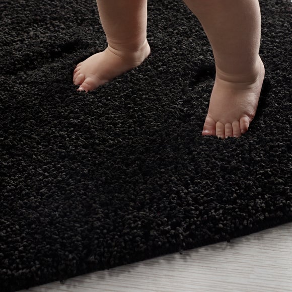 Buddy Bath Antibacterial Black Bath Mat Dunelm
