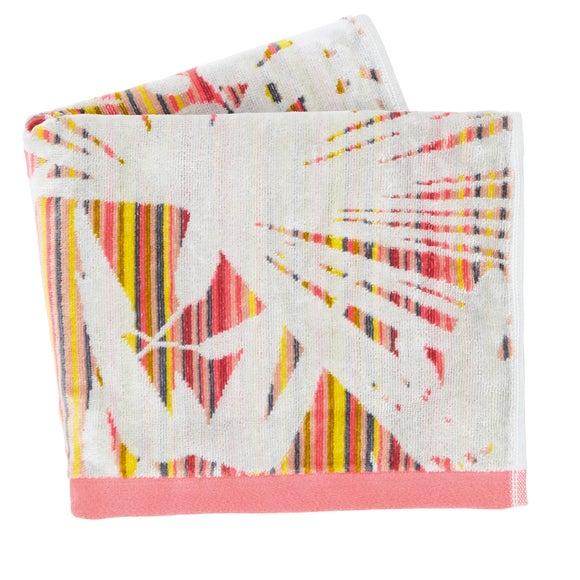 Clarissa Hulse Rainforest 100 Cotton Pink Towel Dunelm