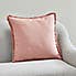 Aida Fringed Cotton Cushion Cover Pink