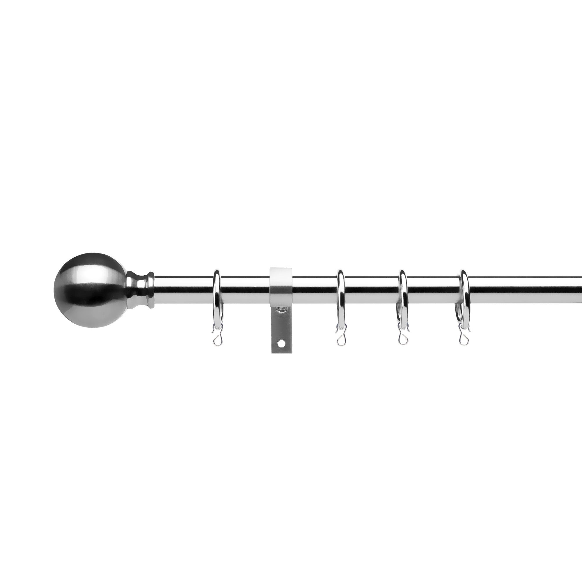 Ashton Chrome Extendable Eyelet Curtain Pole Kit Dia. 19mm 