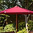 Charles Taylor 4 Seater Wooden Square Dining Set with Burgundy Seat Pads and Parasol