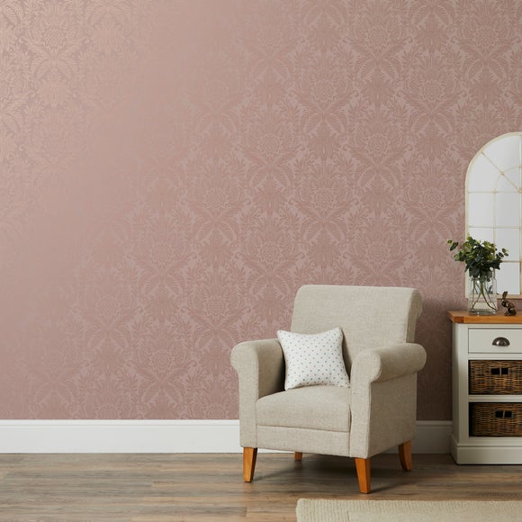 Crown Signature Damask Rose Wallpaper Dunelm