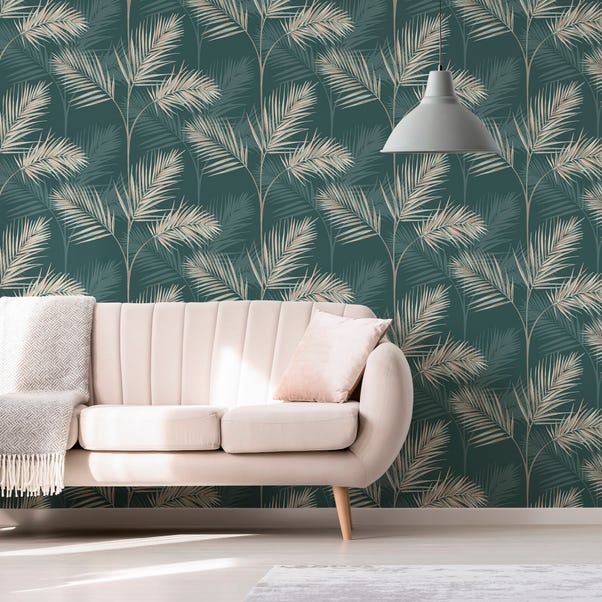 South Beach Emerald Wallpaper | Dunelm