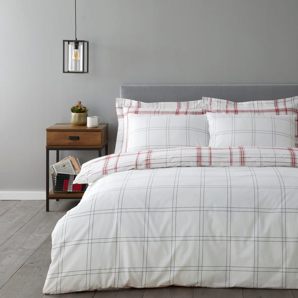 Kelvin Red Duvet Cover And Pillowcase Set Dunelm - Red Check Bedding Kelvin Red Duvet Cover And Pillowcase Set Dunelm - Red Check Bedding