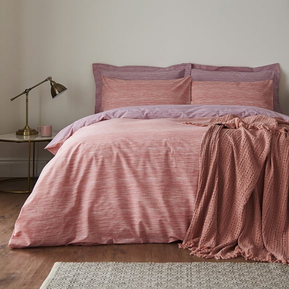Shiloh Pink Duvet Cover and Pillowcase Set Dunelm
