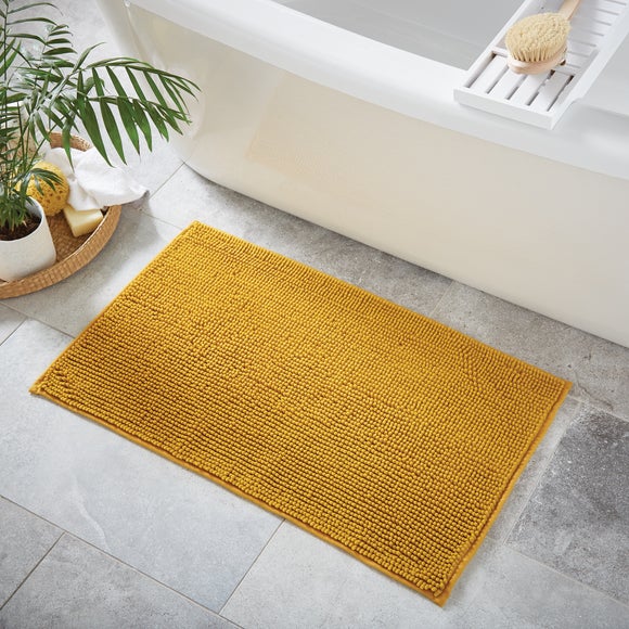 Mustard Mini Bobble Bath Mat Dunelm