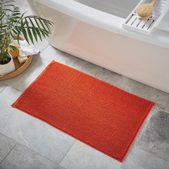 Orange Mini Bobble Bath Mat Dunelm