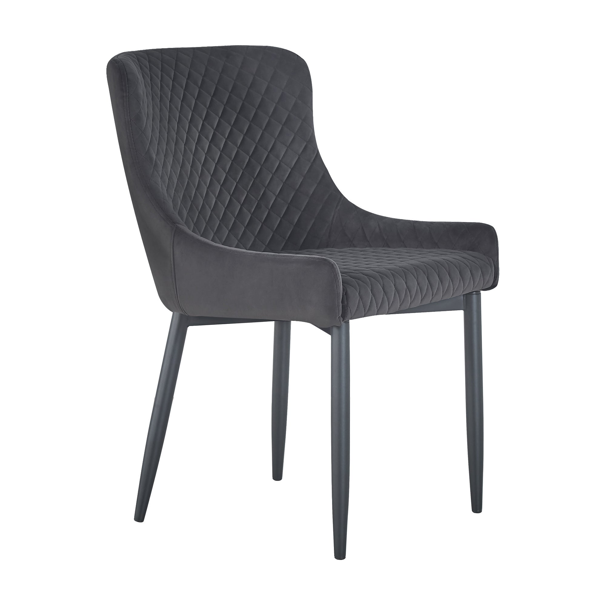 Montreal Set of 2 Dining Chairs Charcoal Velvet | Dunelm