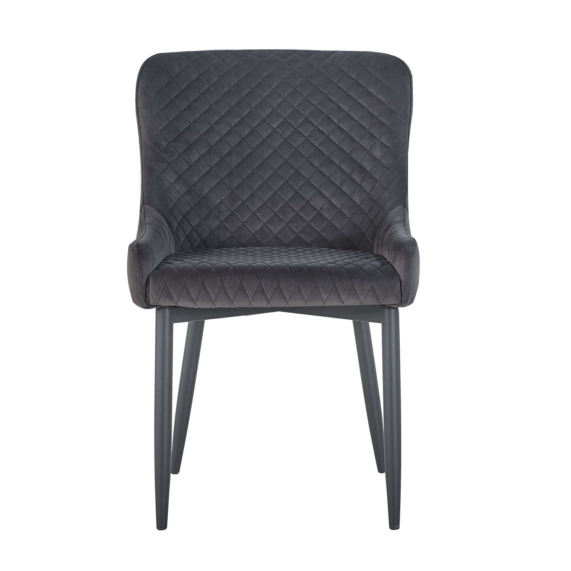 Montreal Set of 2 Dining Chairs Charcoal Velvet | Dunelm