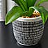 Artificial Leaves Green in Black and White Pot MultiColoured