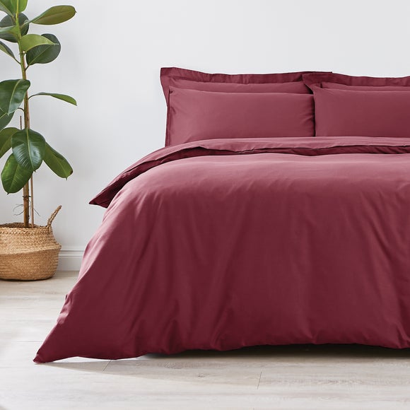Non Iron Plain Dye Claret Duvet Cover Dunelm