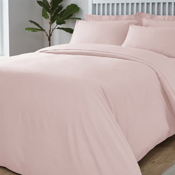 Easycare Plain Dye 100 Cotton Dusky Pink Duvet Cover Dunelm