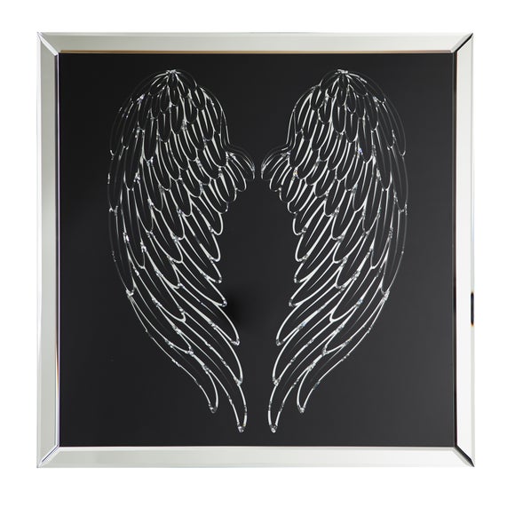 LED Framed Angel Wings Wall Art | Dunelm