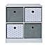 Grey Star 4 Cube Storage Unit White