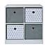 Grey Heart 4 Cube Storage Unit White