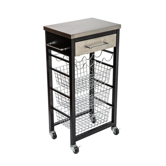 Ashwell Black Kitchen Trolley Dunelm