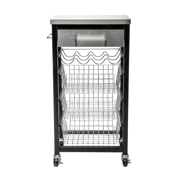 Ashwell Black Kitchen Trolley Dunelm