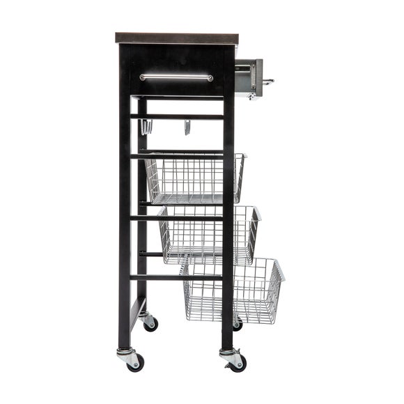 Ashwell Black Kitchen Trolley Dunelm