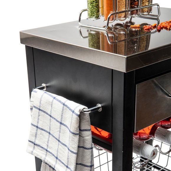 Ashwell Black Kitchen Trolley Dunelm