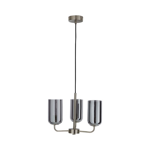 palazzo 3 light smoked glass chandelier