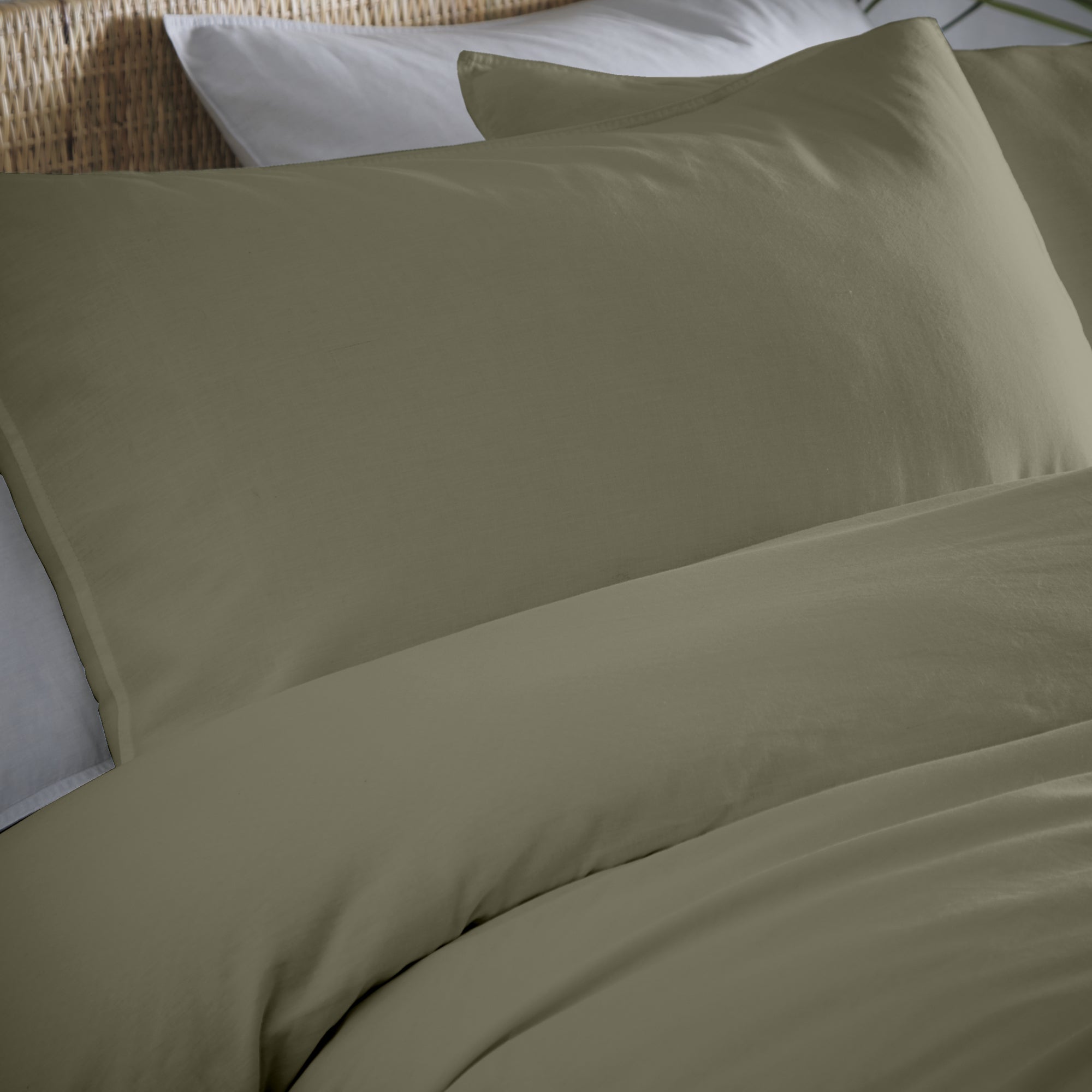 Appletree Cassia Khaki 100% Cotton Duvet Cover and Pillowcase Set | Dunelm