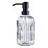 London Ribbed Glass Lotion Dispenser  Clear