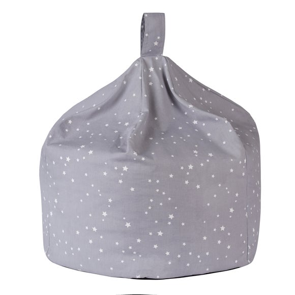 grey and white star bean bag