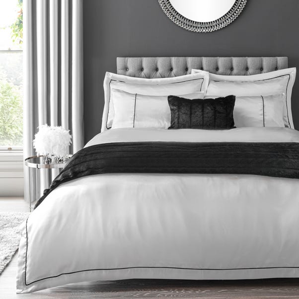 Kris Silver Duvet Cover And Pillowcase, Black And Silver Double Duvet Cover