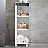 Vienna White Single Door Floor Cabinet with Reversible 4 in 1 Colour Bar White