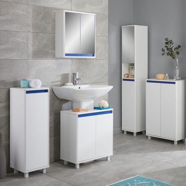 Vienna white single door mirror cabinet