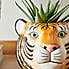 Ceramic Tiger Head Pot 12cm Orange