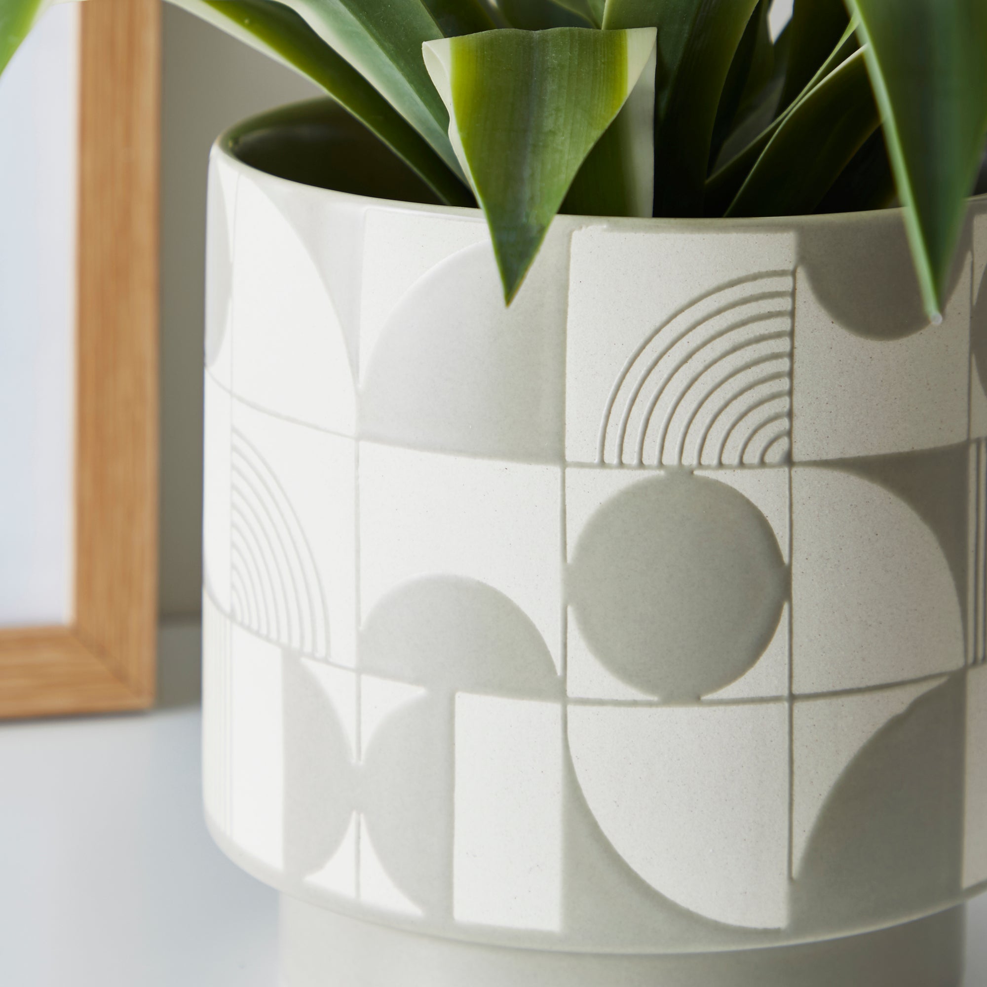 Grey Medium Bauhaus Plant Pot Dunelm