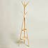 Ash Wood Coat Stand with Shelves Natural (Brown)